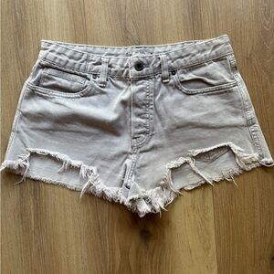 Free People Distressed Cutoff Shorts | Size 29 | Light Grey Beige Denim
